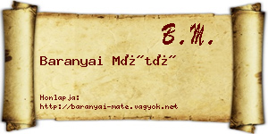 Baranyai Máté névjegykártya